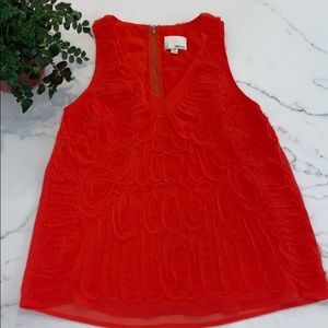 🍋5/$25 Anthropologie Greylin Red Blouse Beautiful Detail